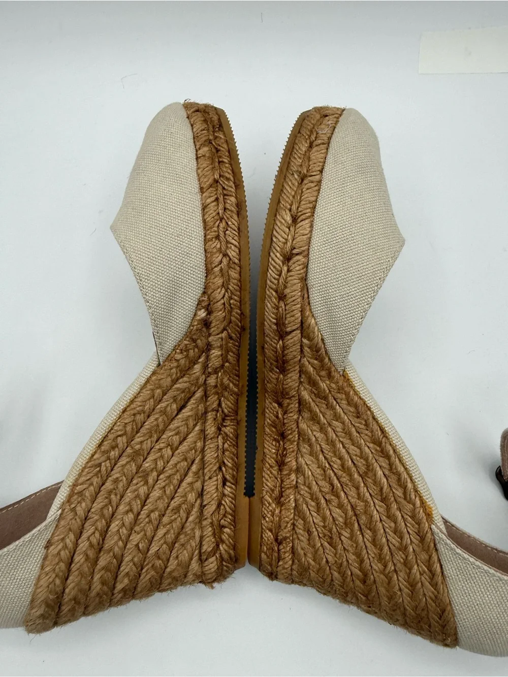 Viscata Barcelona Estartit Canvas Espadrille Wedges Beige Ankle Strap Jute Heel - Picture 8 of 16